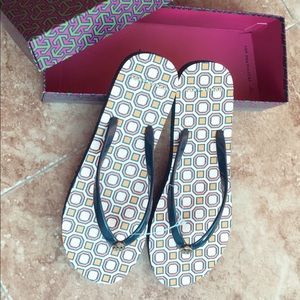 Tory Burch Printed Flip Flops NWOT
